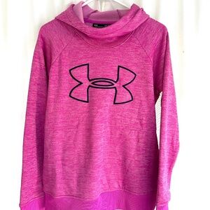 Under Armour Pink ColdGear Loose Women's Athletic Hoodie Cowl Neck Small VGUC